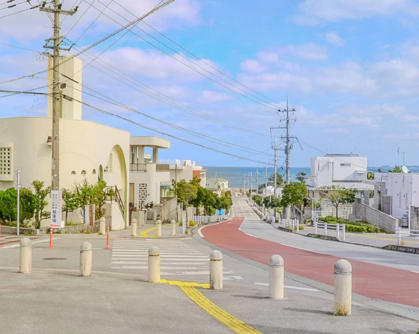 虹が見える通り